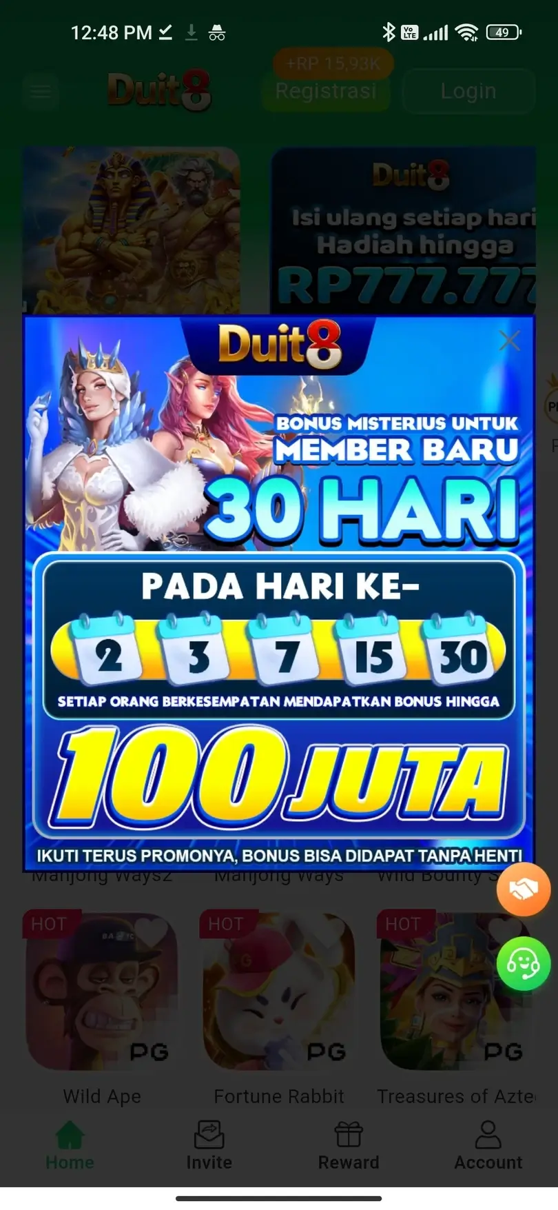 Promo bonus misterius 30 hari