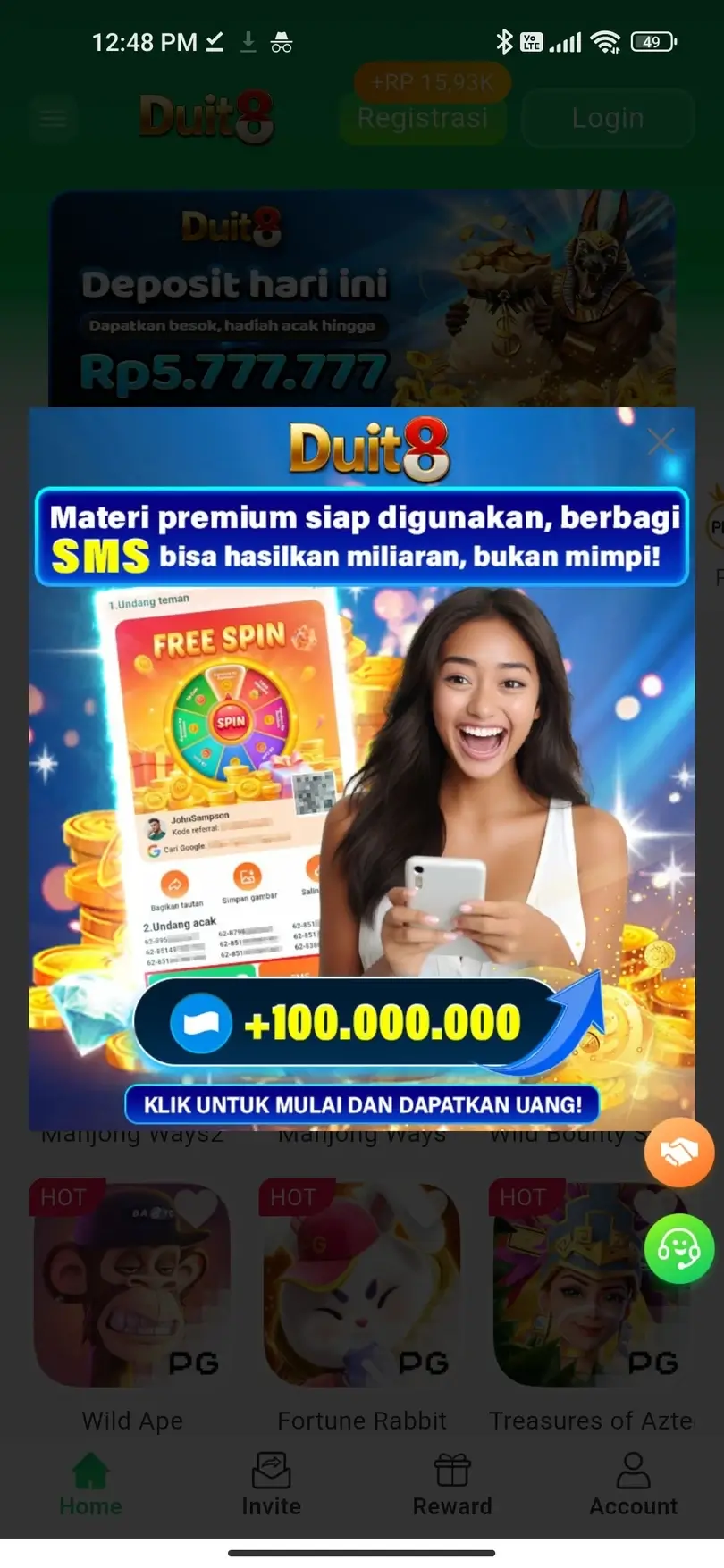 Program referral dan free spin